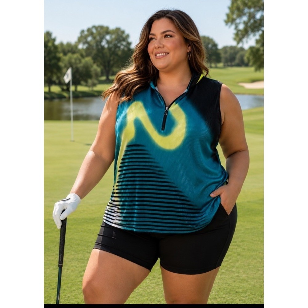 Jamie Sadock XXL Quarter Zip Sleeveless Golf signature Performance Plus Size